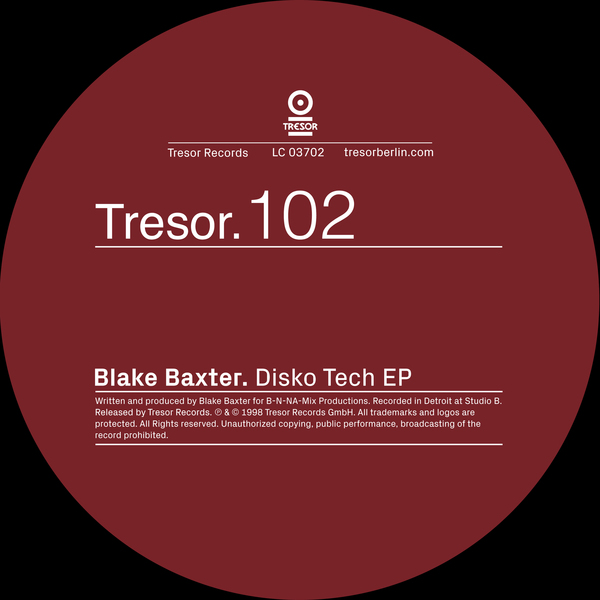 BLAKE BAXTER - Disko Tech EP - Boomkat