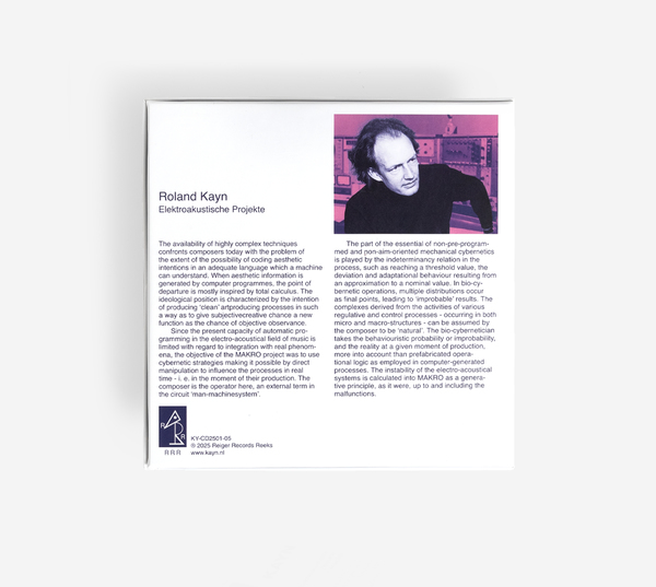 Roland Kayn - Elektroakustische Projekte & Makro - Boomkat